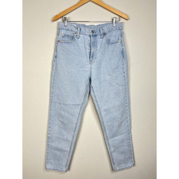 Gap High Rise Mom Jeans Tapered Light Indigo Size 29/8 Long 90s 80s - Picture 2 of 8